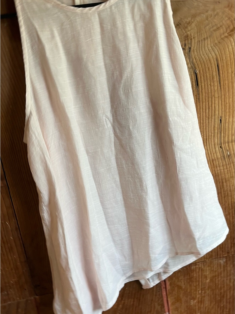 Sans Souci Light Blush Sleeveless Linen-Blend Tank